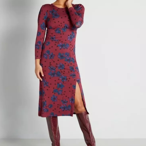 Modcloth Stargazing in the Primroses Midi Dress - Picture 1 of 5